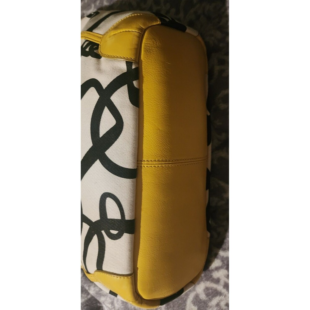 Rare TOMMY HILFIGER Yellow/Black Print Canvas Boat PURSE HandBag &CoinPurse VguC - Picture 11 of 14